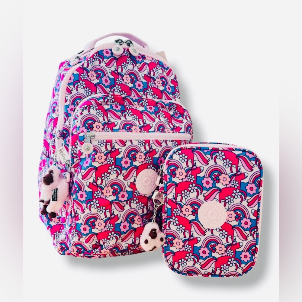 Kipling Seoul Large 15" Laptop School Backpack & 100 Pencil Mystical Name